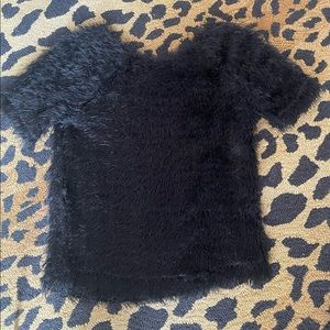 Short sleeved textured black shirt from Topshop